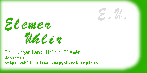elemer uhlir business card